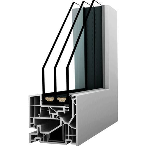 Aluminiumfenster - KF 520 - Internorm - PVC / Schiebe / feststehend