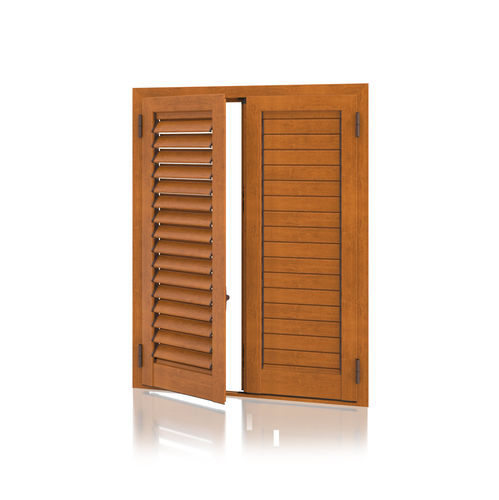 Einflügeliger Fensterladen - K80 : PLANAR ADJUSTABLE - KIKAU - Lamellen / Aluminium / Holzoptik