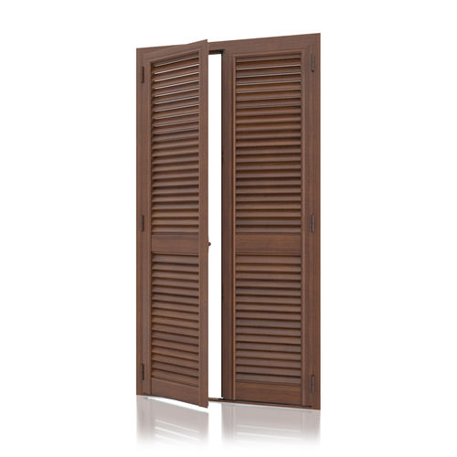 Einflügeliger Fensterladen - STORIKA : FIXED - KIKAU - Lamellen / Aluminium / Holzoptik