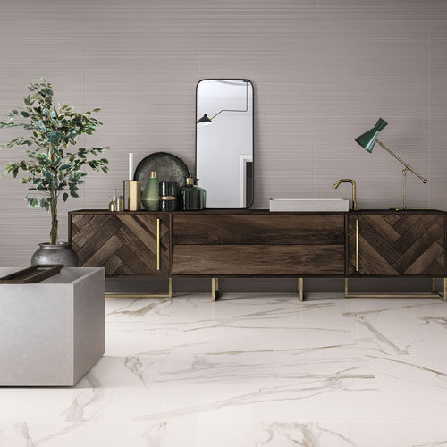 Feinsteinzeugfliesen - ELEMENTS LUX : CALACATTA GOLD - CERAMICHE KEOPE - poliert / für den Innenraum / Wand