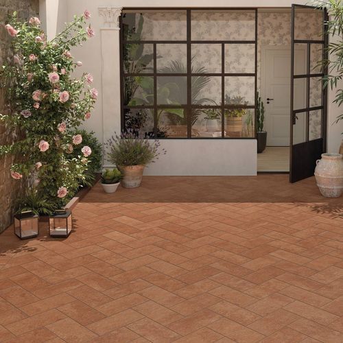 Feinsteinzeugfliesen - COTTO RED - CERAMICHE KEOPE - Struktur / für Außenbereich / für Garten