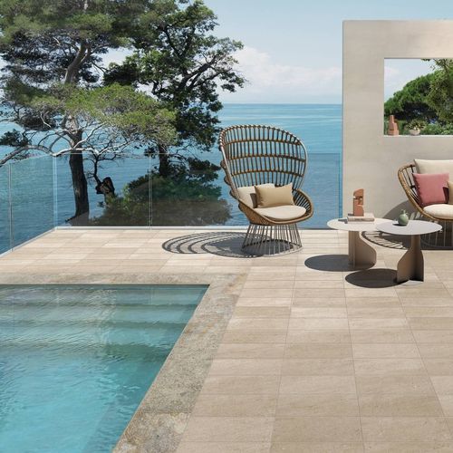 Feinsteinzeugfliesen - LECCESE TAUPE - CERAMICHE KEOPE - Struktur / für Außenbereich / für Garten