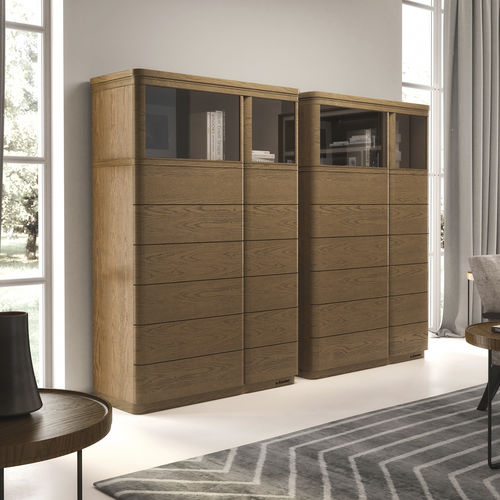 Moderner Chiffonnier - ZEN - LE FABLIER - Eiche / Esche / Glas