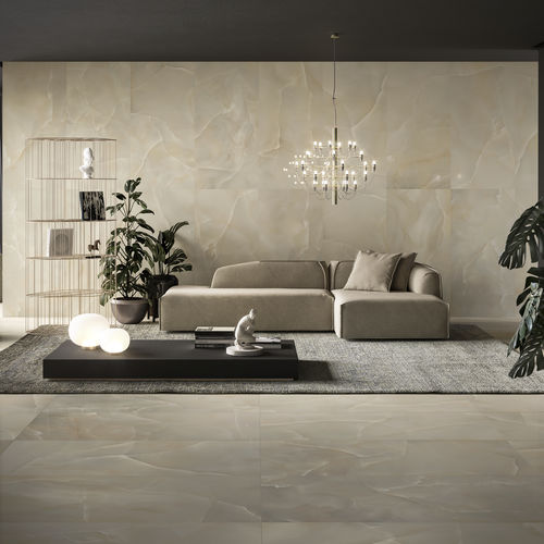 Feinsteinzeugfliesen - PRESTIGIO ONYX BEIGE - CERAMICHE REFIN - Hochglanz / für den Innenraum / für Badezimmer
