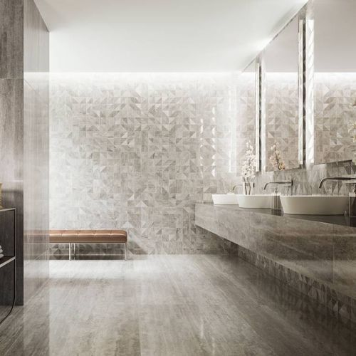 Feinsteinzeugfliesen - PRESTIGIO TRAVERTINO GRIGIO   - CERAMICHE REFIN - Hochglanz / Struktur / für den Innenraum