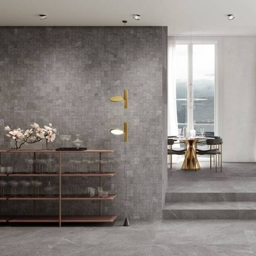 Feinsteinzeugfliesen - TUNE SNOW MOSAICO - CERAMICHE REFIN - poliert / gerillt / für den Innenraum