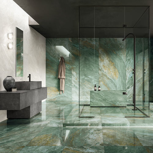 Feinsteinzeugfliesen - PRESTIGIO KALEIDOS SMERALDO - CERAMICHE REFIN - Hochglanz / matt / für den Innenraum