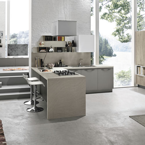 Moderne Küche - MAYA - STOSA CUCINE - Holz / Laminat / Kochinsel