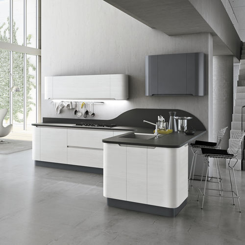 Moderne Küche - BRING - STOSA CUCINE - Holz / Laminat / Kochinsel