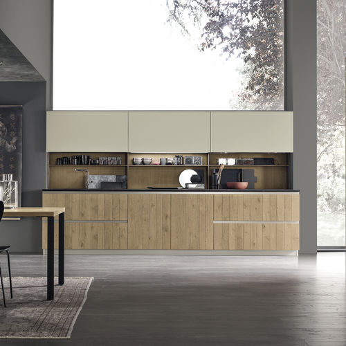 Moderne Küche - NATURAL - STOSA CUCINE - Eiche / Glas / Kochinsel