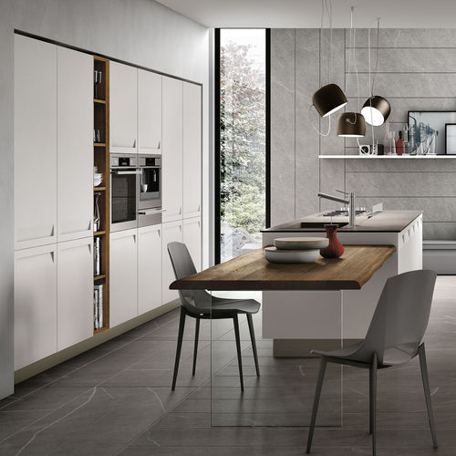 Moderne Küche - REWIND - STOSA CUCINE - Glas / Metall / Laminat