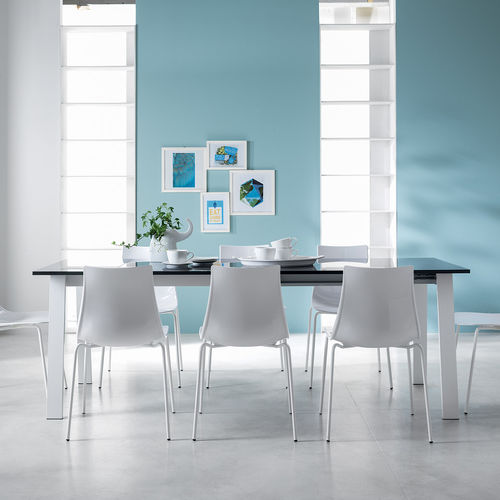 Moderner Esstisch - DELTA - STOSA CUCINE - melaminbeschichtet / NTM Fenix® / Gestell aus gestrichenem Metall