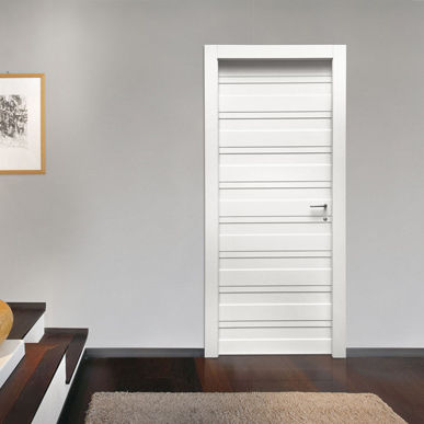 Tür für Innenbereich - LINEAR - Dierre - Holz / Aluminium / einflügelig