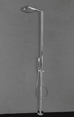 Stahl-Duschsäule - TUBE - Megius SpA - Chromoberfläche / auf Fuß / modern