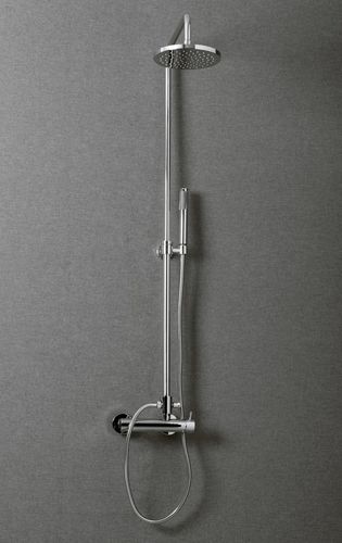 Stahl-Duschsäule - LINE - Megius SpA - Chromoberfläche / wandmontiert / modern