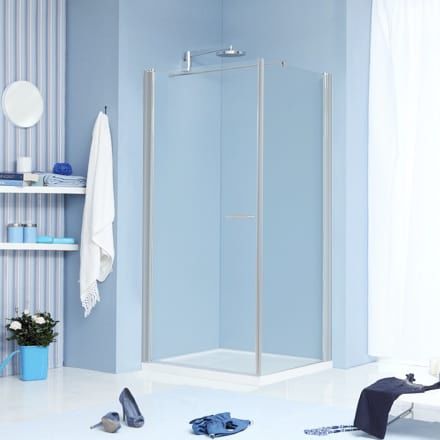 Glas-Duschkabine - WEB 1.0 - Megius SpA - Aluminium / Schwenk / für Eckeinbau