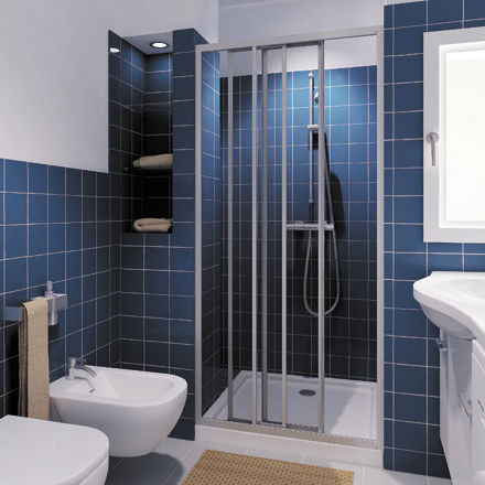 Glas-Duschkabine - CLASSIC P3S - Megius SpA - Aluminium / mit Schiebetür / für Nischen