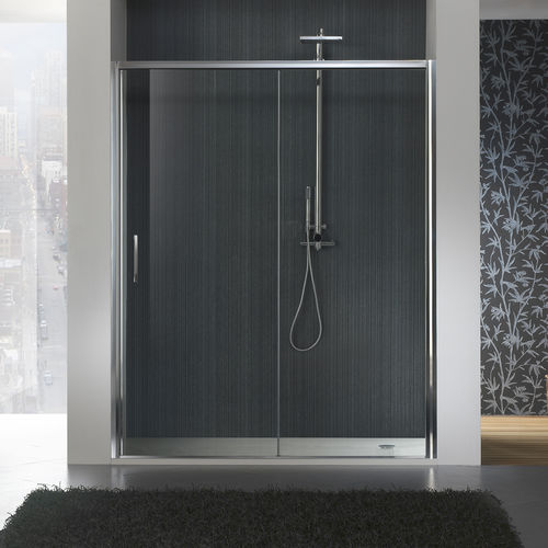 Glas-Duschkabine - MORE LIVE P1K - Megius SpA - Aluminium / mit Schiebetür / für Nischen