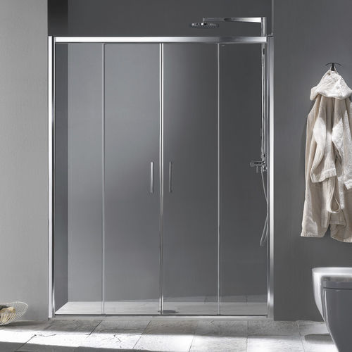 Glas-Duschkabine - MORE LIVE P2S - Megius SpA - Aluminium / mit Schiebetür / für Nischen
