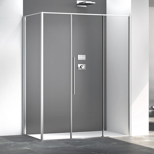 Glas-Duschkabine - ZEN PCS+F00 - Megius SpA - Aluminium / Edelstahl / mit Schiebetür