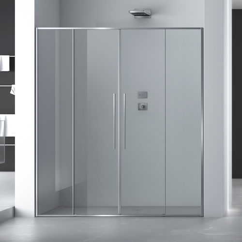 Glas-Duschkabine - ZEN P2S - Megius SpA - Aluminium / Edelstahl / mit Schiebetür