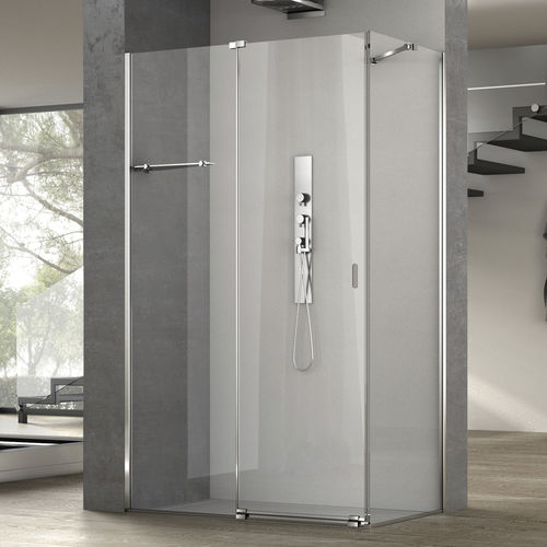 Glas-Duschkabine - ILLUSION A1S+FS0 - Megius SpA - Aluminium / Edelstahl / mit Schiebetür