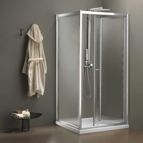 Glas-Duschkabine - MORE LIVE - Megius SpA - Aluminium / faltbar / für Eckeinbau