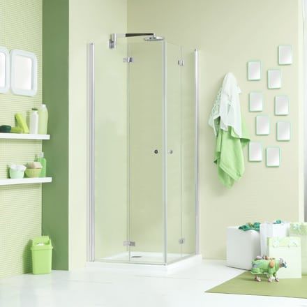 Glas-Duschkabine - WEB 3.0 - Megius SpA - Aluminium / mit Schiebetür / für Eckeinbau
