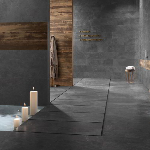 Feinsteinzeugfliesen - STONEWORK T20 : ARDESIA NERA - CERAMICHE SUPERGRES - Struktur / für den Innenraum / für Außenbereich