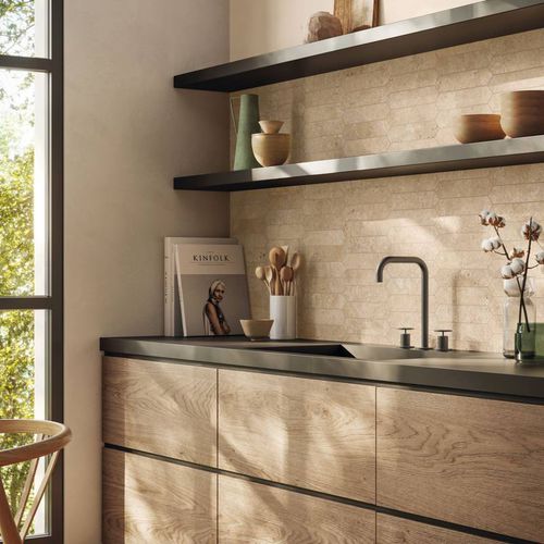 Feinsteinzeugfliesen - ASTRUM CROSS CUT - CERAMICHE SUPERGRES - Naturstein / matt / für den Innenraum