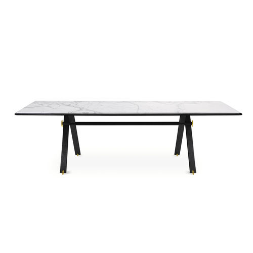 Moderner Tisch - MAAT - Gallotti&Radice - anodisiertes Aluminium / Marmor / rechteckig