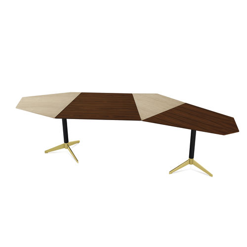 Moderner Schreibtisch - ZEN - Gallotti&Radice - Esche / Rosenholz / anodisiertes Aluminium