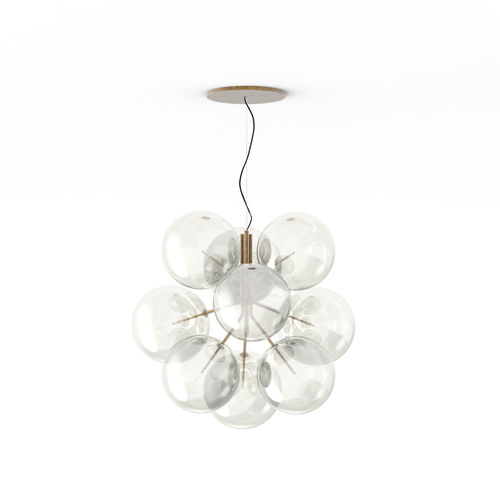 Hängelampe - BOLLE CIELO - Gallotti&Radice - Messing / geblasenes Glas / modern