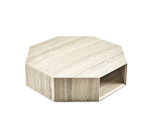 Couchtisch / originelles Design - PRISM LOW - Gallotti&Radice - Glas / Holz / Aluminium