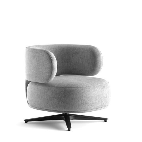 Moderner Sessel - Akiko Lounge - Gallotti&Radice - Stoff / Leder / Metall