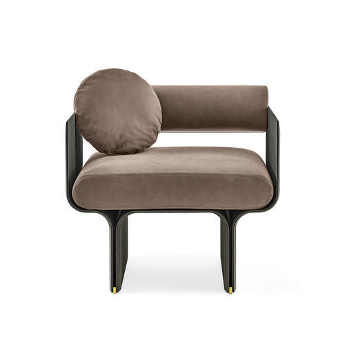 Moderner Sessel - Stami Lounge - Gallotti&Radice - Stoff / Leder / Holz