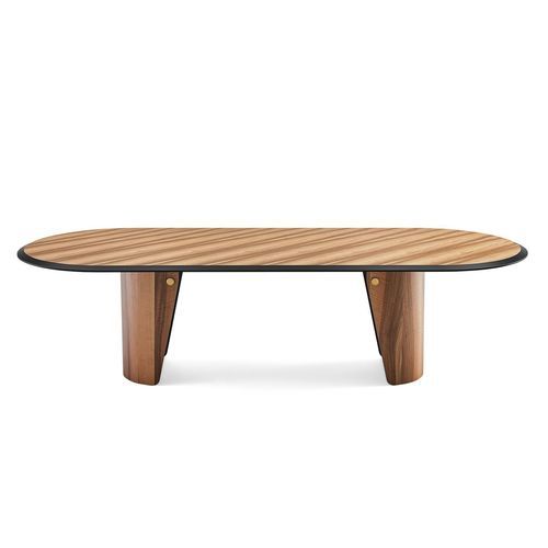Moderner Tisch - MANTO - Gallotti&Radice - Nussbaum / Gestell aus Holz / oval