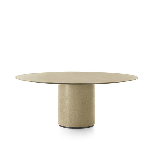 Moderner Tisch - RE-VERRE - Gallotti&Radice - Glas / Gestell aus rekonstruiertem Stein / rund