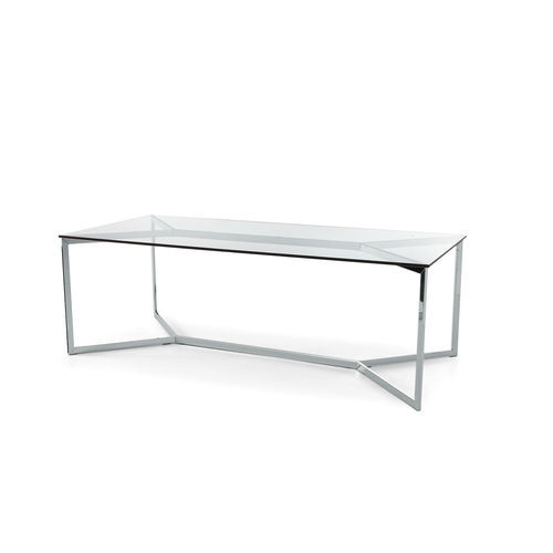 Moderner Besprechungstisch - CARLOMAGNO - Gallotti&Radice - Glas / Gestell aus rostfreiem Edelstahl / rechteckig