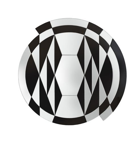Wandmontierter Spiegel - BLACK&WHITE BEAT - Gallotti&Radice - modern / rund / schwarz