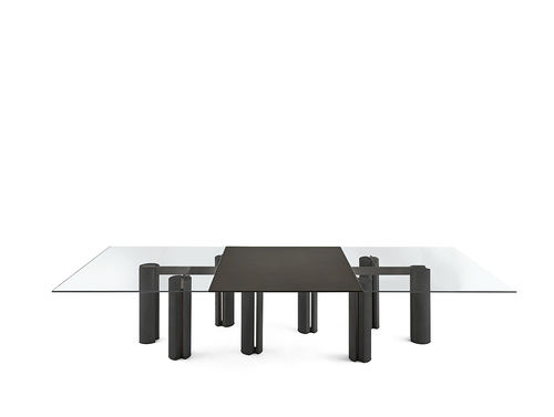 Moderner Tisch - Simpòdio W System - Gallotti&Radice - Kristall / Gestell aus Esche / rechteckig