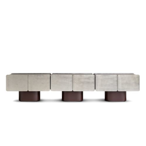 Modernes Sideboard - Admira - Gallotti&Radice - lackiertes Holz / lackiertes Glas / Hartglas
