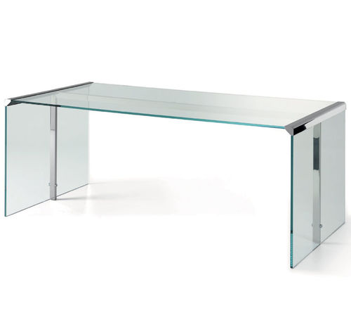 Moderner Schreibtisch - PRESIDENT SCRIVANIA/DATTILO - Gallotti&Radice - Edelstahl / Glas / Multimedia
