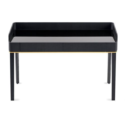 Bodenstehender Schreibtisch - SOHO - Gallotti&Radice - modern / poliertes Messing / Leder