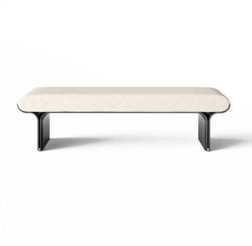 Moderne Polsterbank - STAMI - Gallotti&Radice - Stoff / lackiertes Holz / Leder