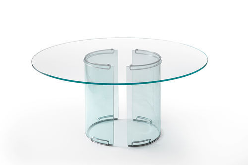 Moderner Besprechungstisch - ADAM - Gallotti&Radice - Glas / Gestell aus Glas / rund