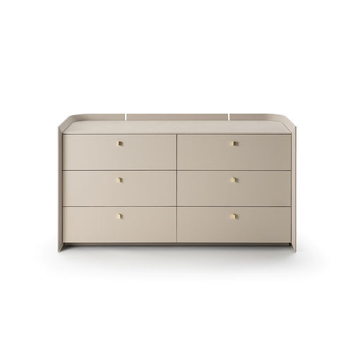 Moderne Kommode - SUNSET COM&Ograve; - Gallotti&Radice - lackiertes Holz / Bugholz / poliertes Messing