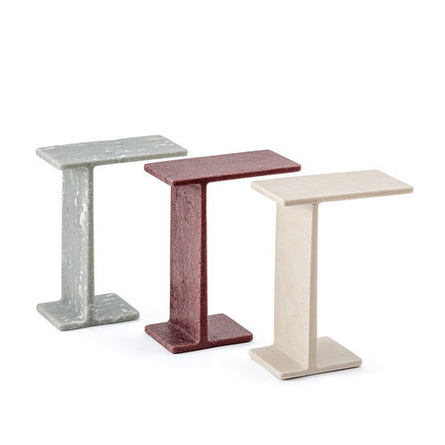 Moderner Couchtisch - DOCK - Gallotti&Radice - Glas / Travertin / Gestell aus Travertin