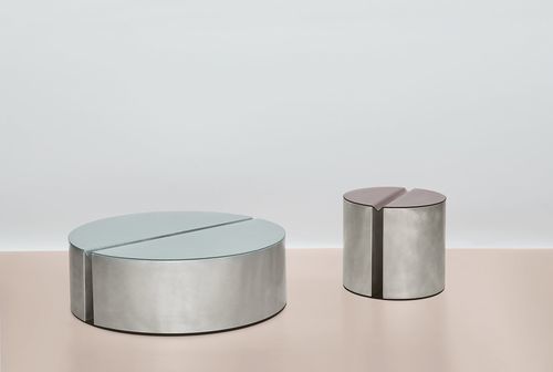 Moderner Couchtisch - CAUCE - Gallotti&Radice - Aluminium / Stahl / lackiertes Glas