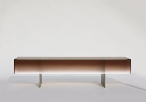 Moderner Couchtisch - KOOSHI - Gallotti&Radice - Glas / Gestell aus Metall / rechteckig